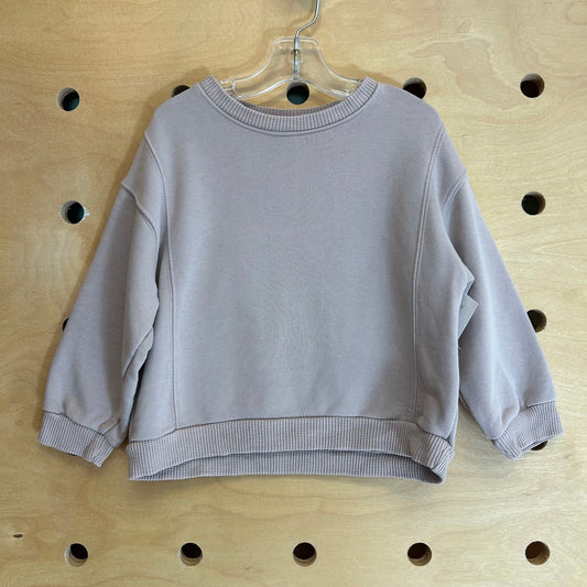Lavender Waffle Knit Trim Crewneck