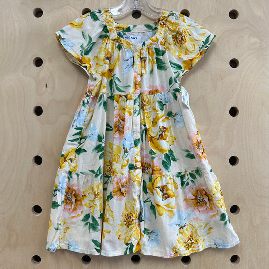 Cream Floral Dress