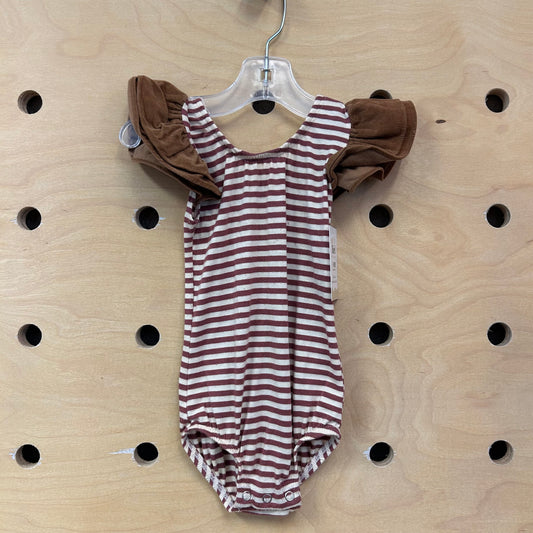 Striped Ruffle Sleeve Bodysuit