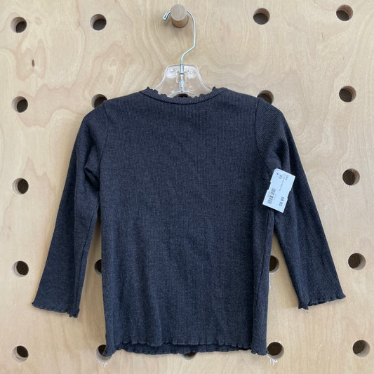 Charchol Grey Ribbed Top