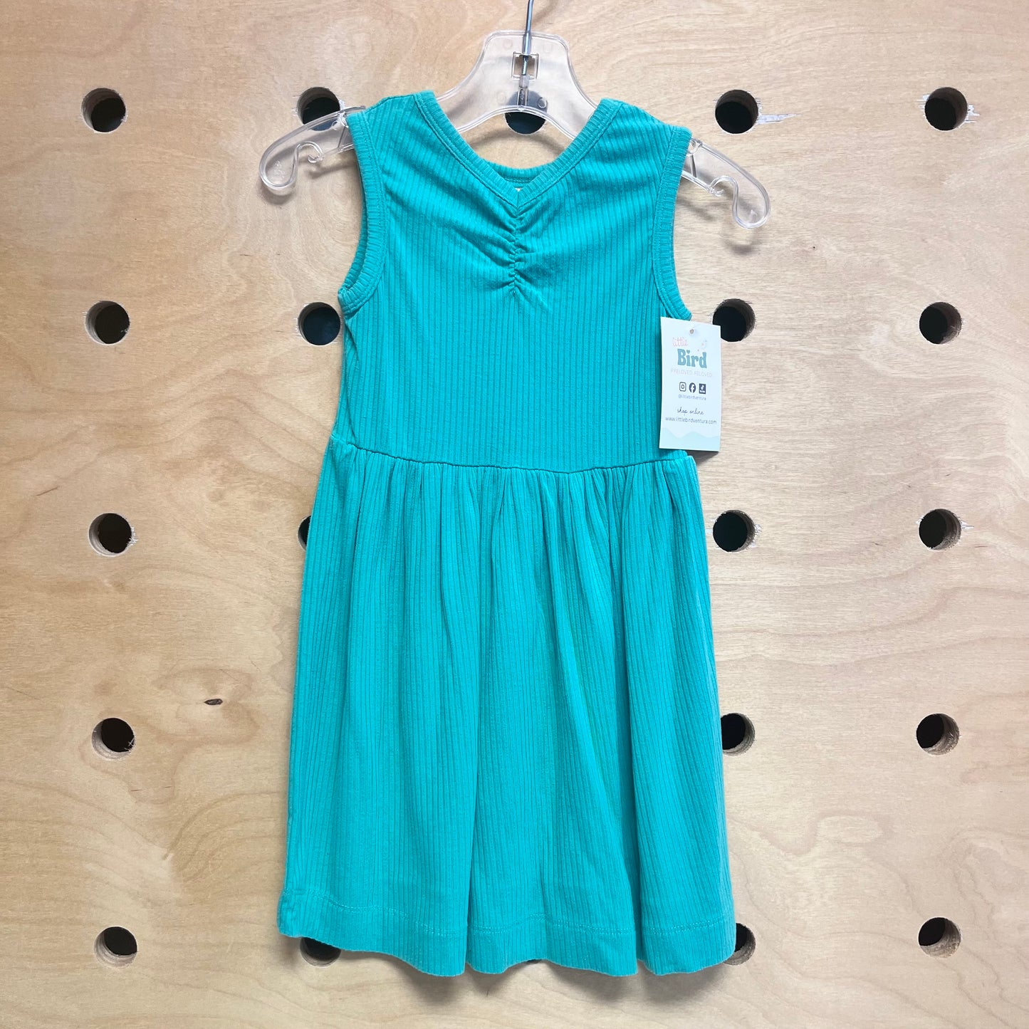 Green Ribbed Modal Dress