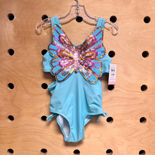 Blue/Pink Sequin Butterfly Swimsuit