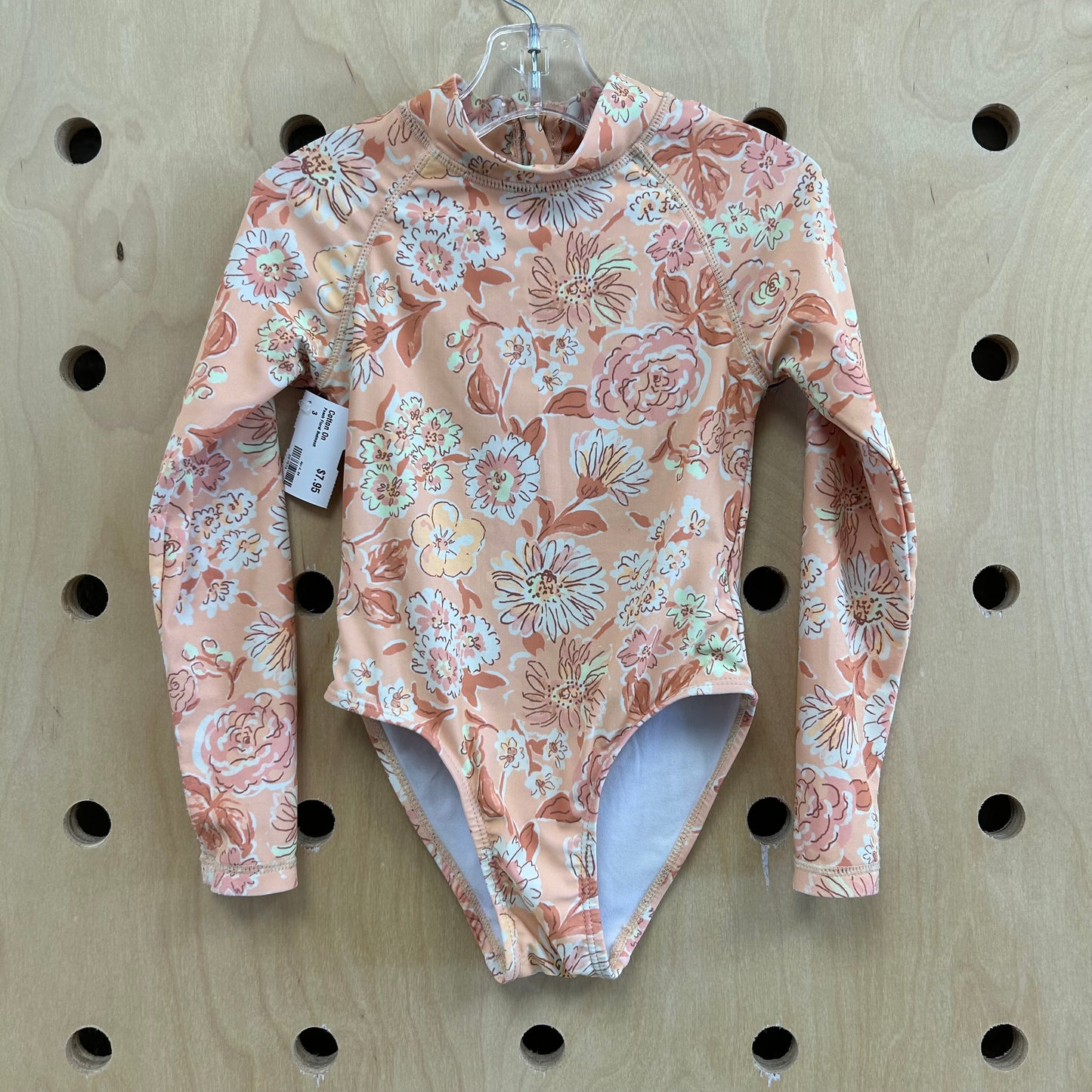 Peach Floral Swimsuit