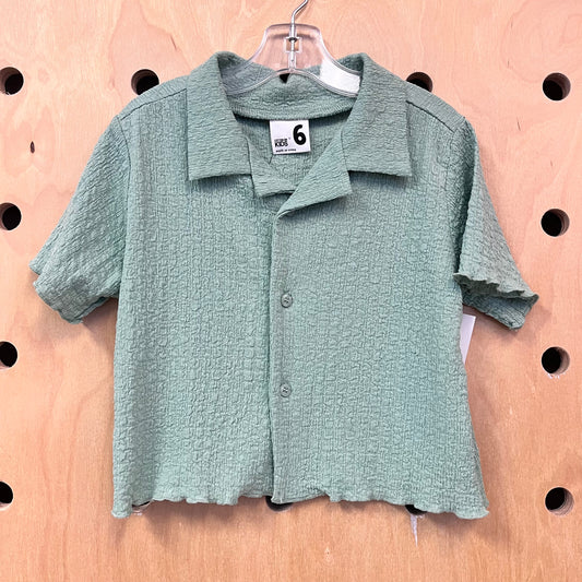 Green Textured Button Top NEW!