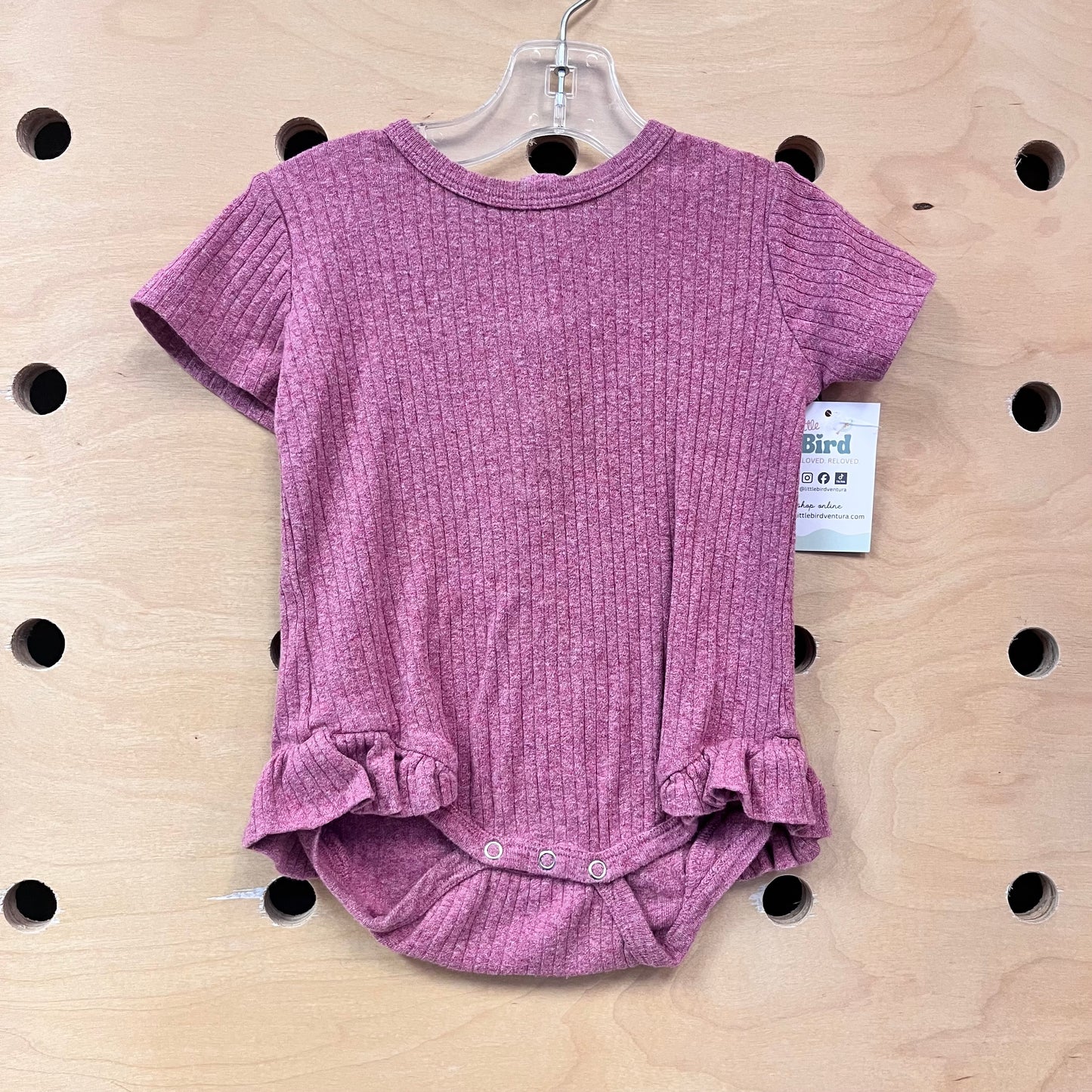 Organic Pink Ribbed Bodysuit