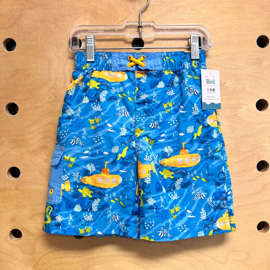 Blue Submarine/Fish Swim Trunks
