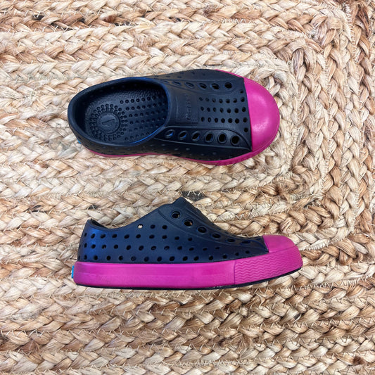 Black & Pink Perforated Shoes