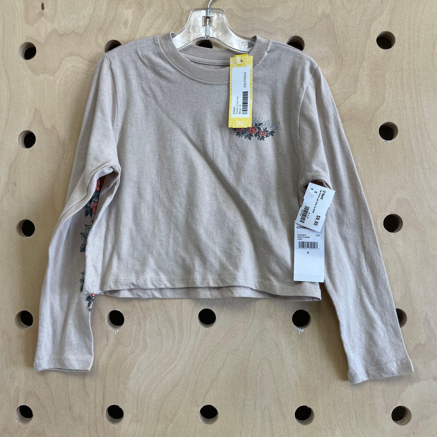 Tan Floral Logo Crop Tee NEW!