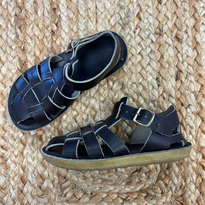 Dark Brown Leather Fisherman Sandals