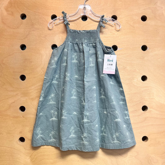 Green Palms/Suns Dress