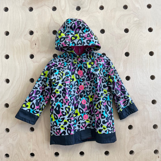 Grey Animal Print Rain Jacket