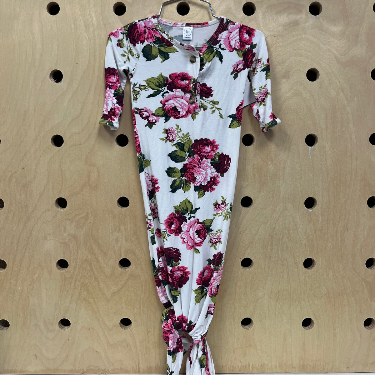 White Floral Knotted Gown