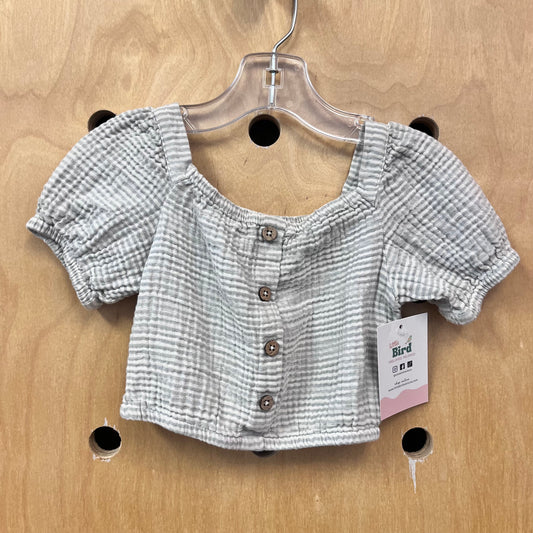 Blue Striped Gauze Top