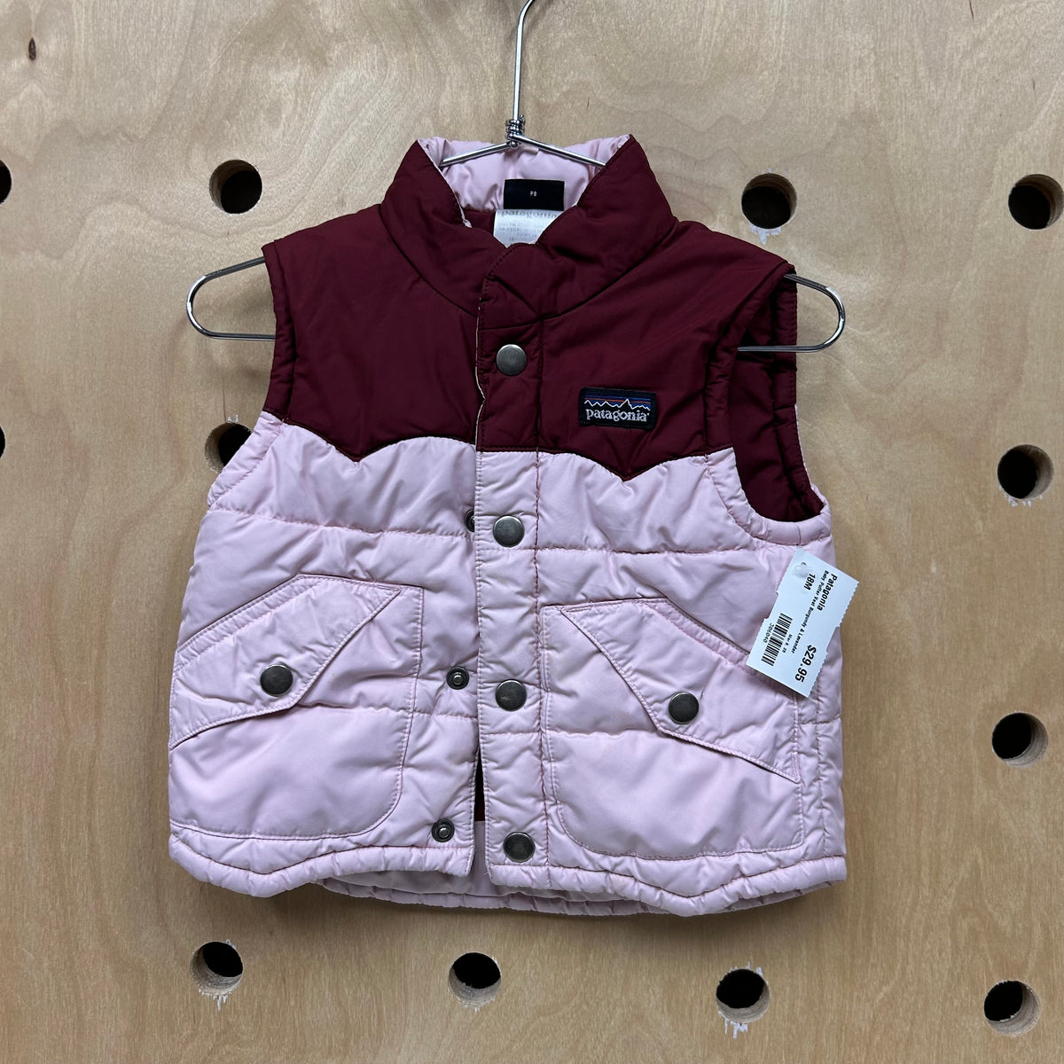 Baby Puffer Vest Burgundy & Lavender