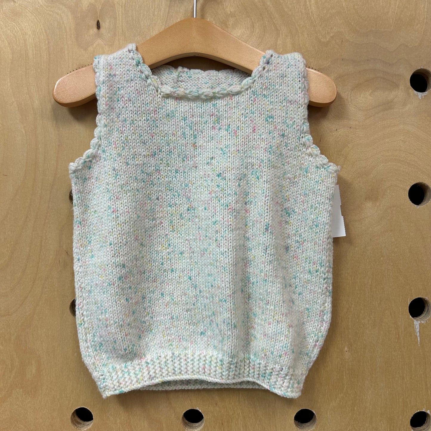 White Pastel Sleeveless Knit Top
