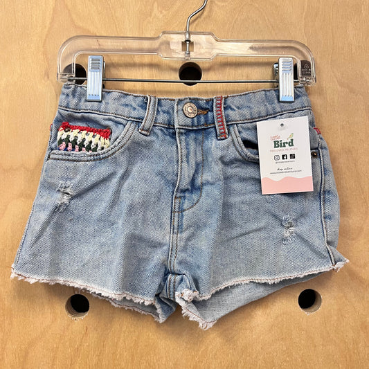 Crochet Pocket Denim Shorts