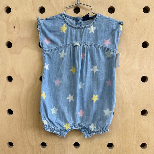 Denim Star Romper