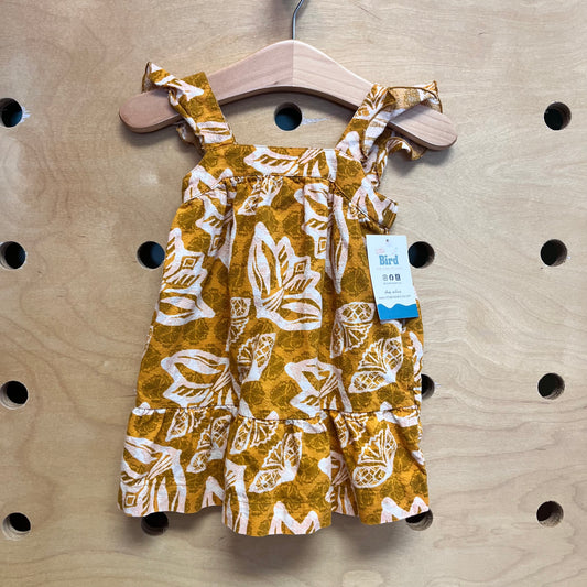 Organic Mustard & Cream Cotton Dress