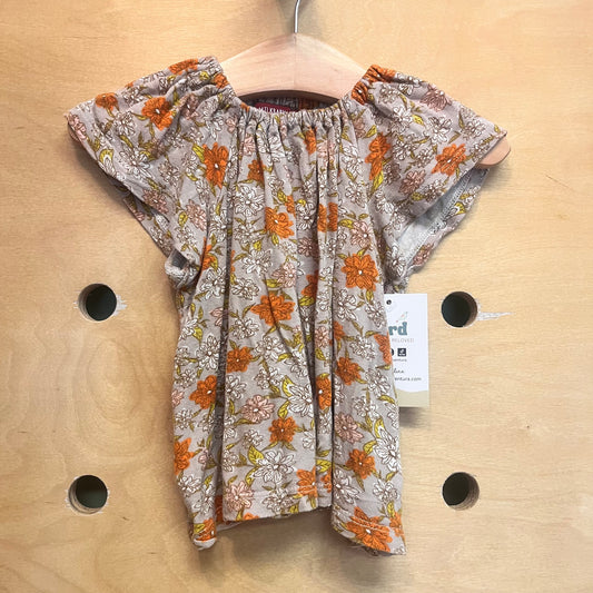 Beige/Orange Floral Shirt
