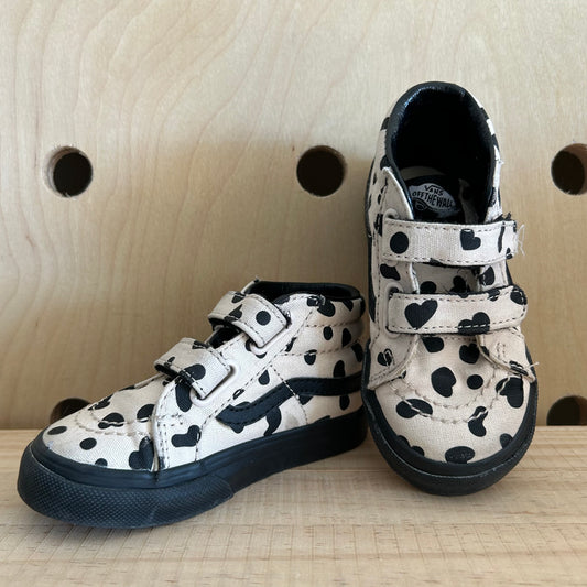 Beige & Black Hearts Hi Tops