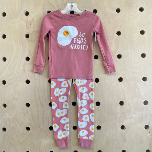 Pink So Eggs Hausted 2pc Pajamas