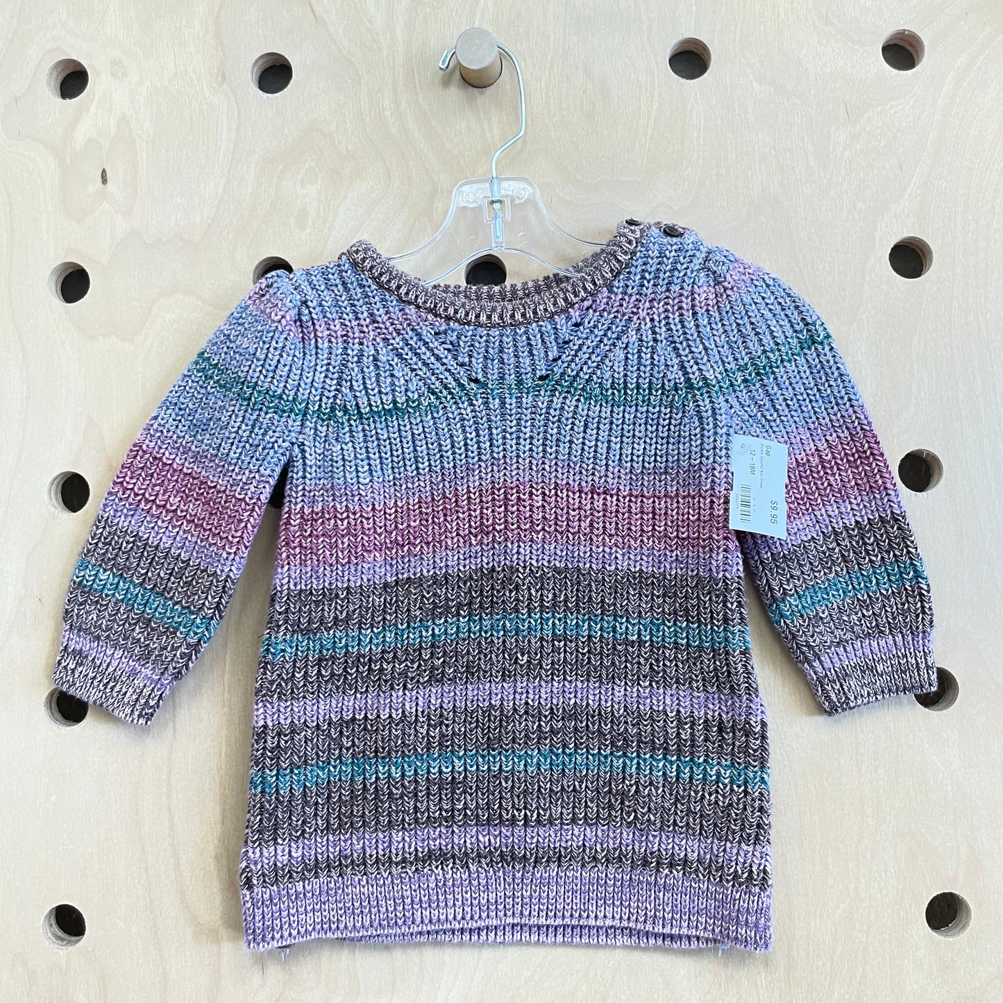 Purple Colorful Knit Dress