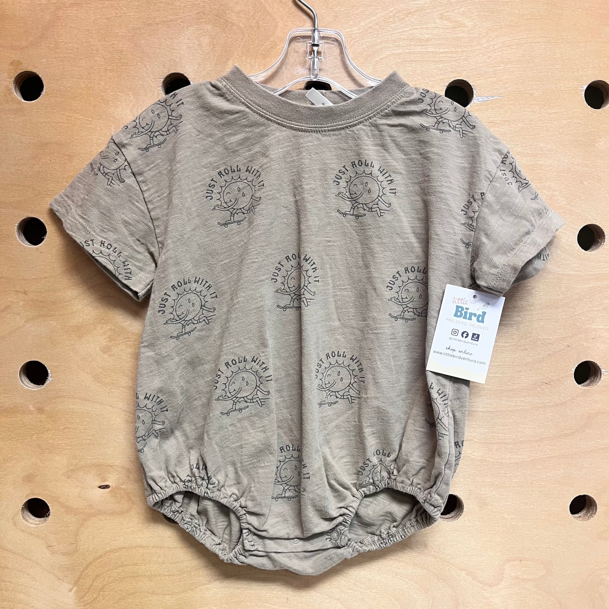 Greige Just Roll With It Romper