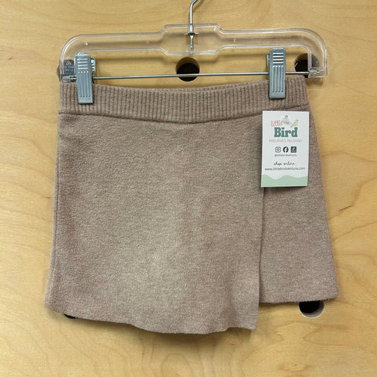 Beige Soft Ribbed Skort