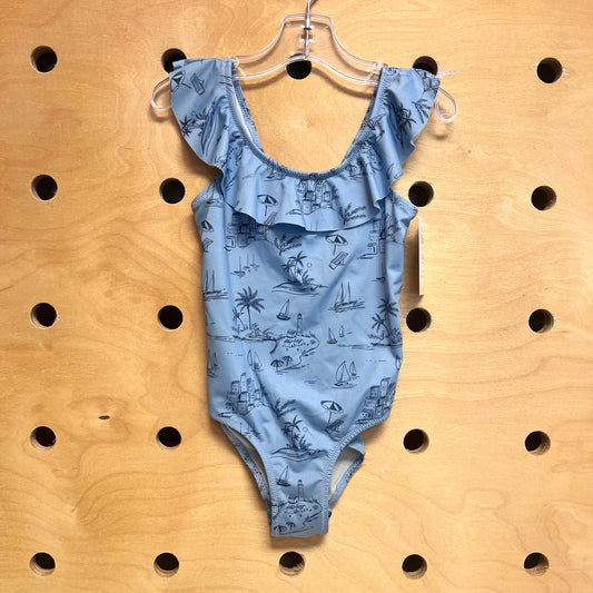 Blue Beach Scene Swimsuit