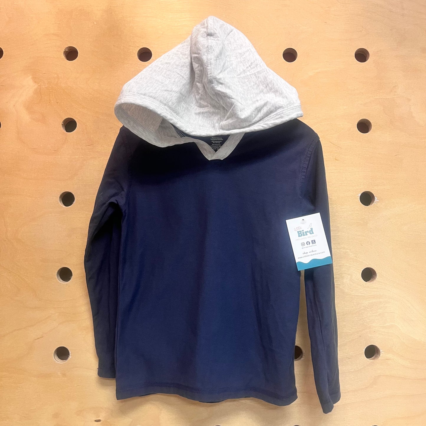Blue & Neon Green Sleeve Hoodie Tee