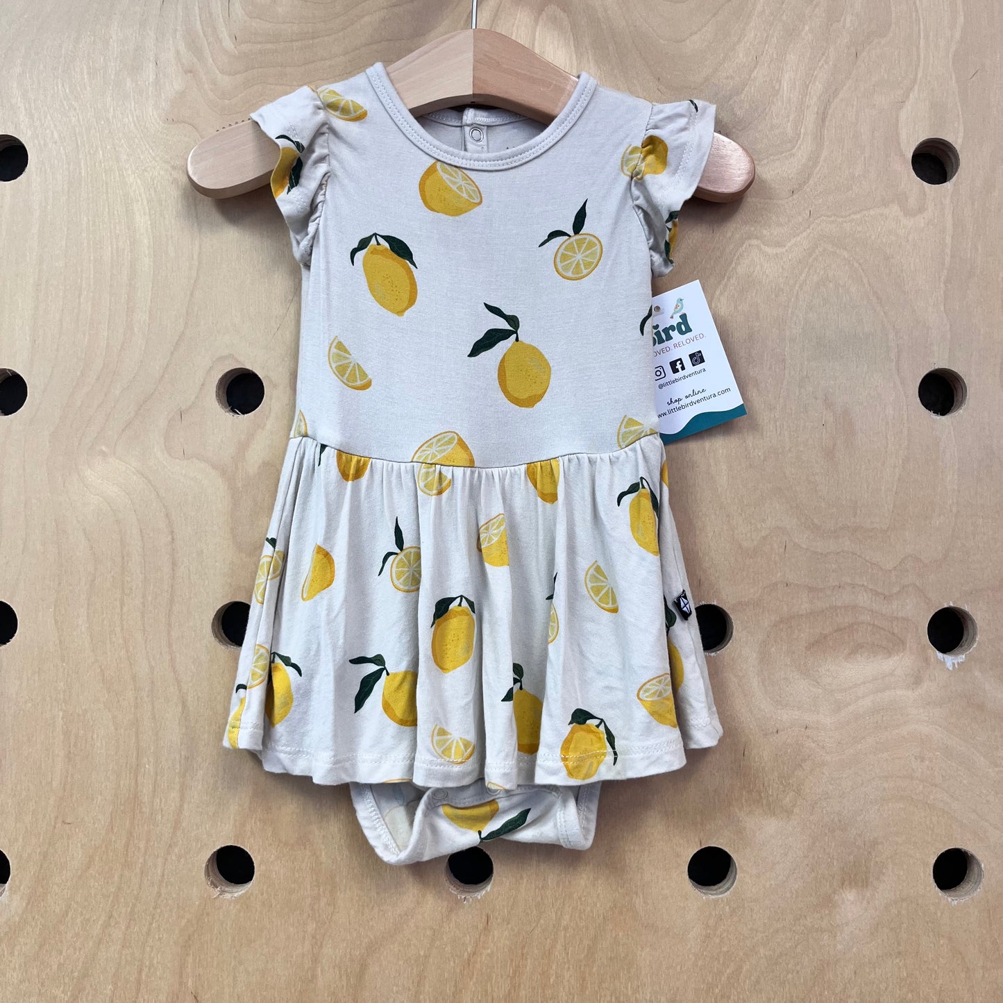 Cream Lemons Bamboo Skirted Romper