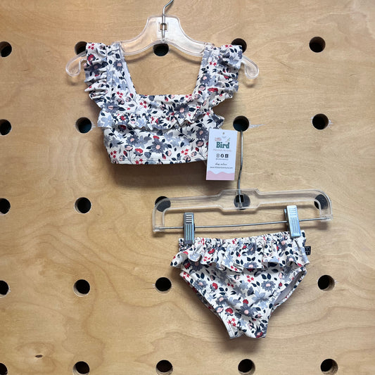 BLue & Red Floral Swimsuit
