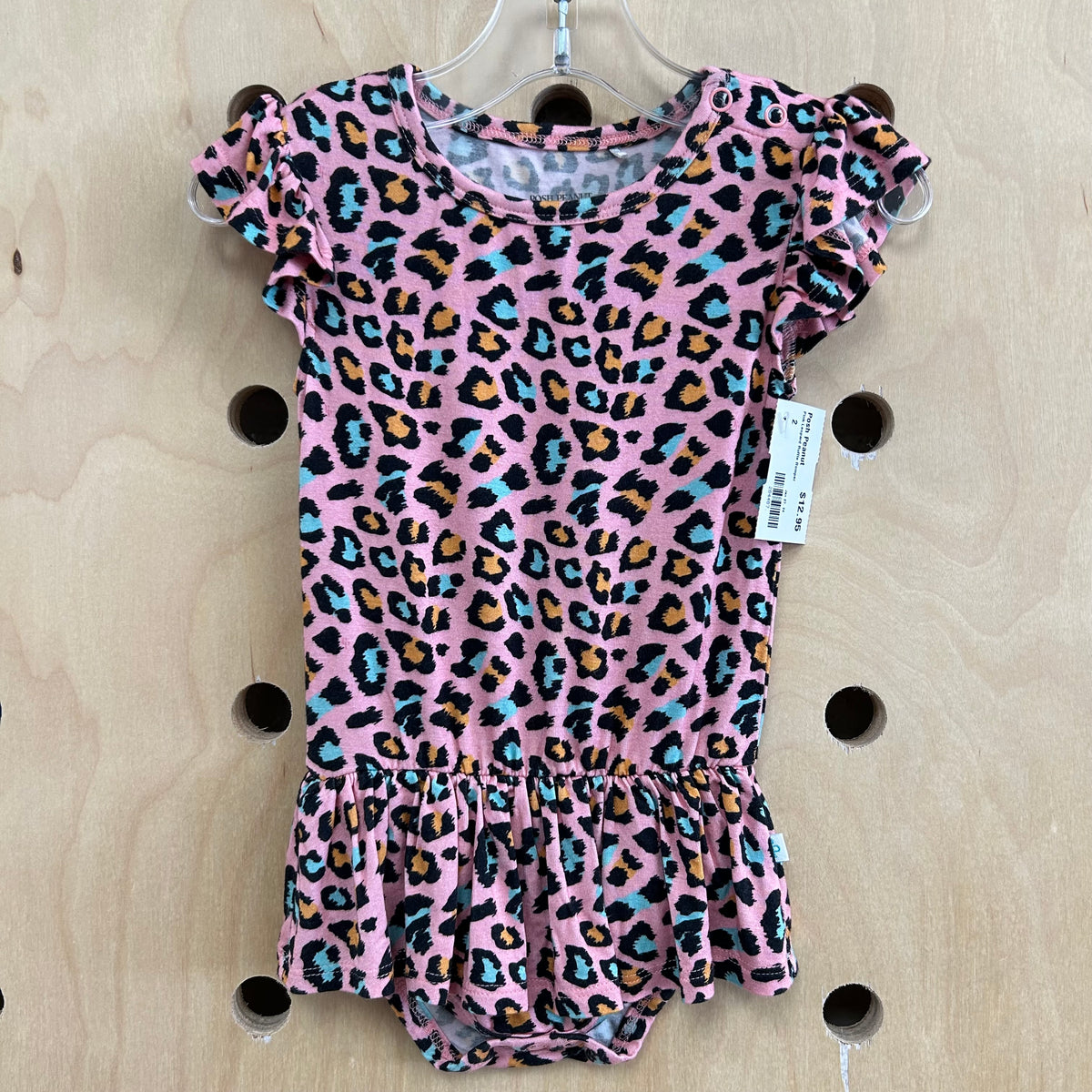 Pink Leopard Ruffle Romper