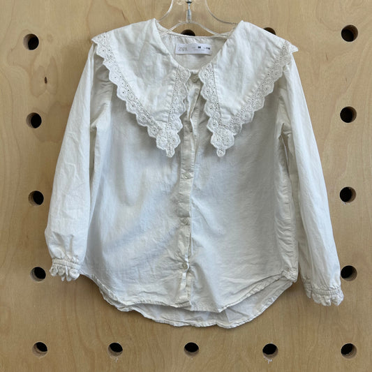 Cream Eyelet Trim Top