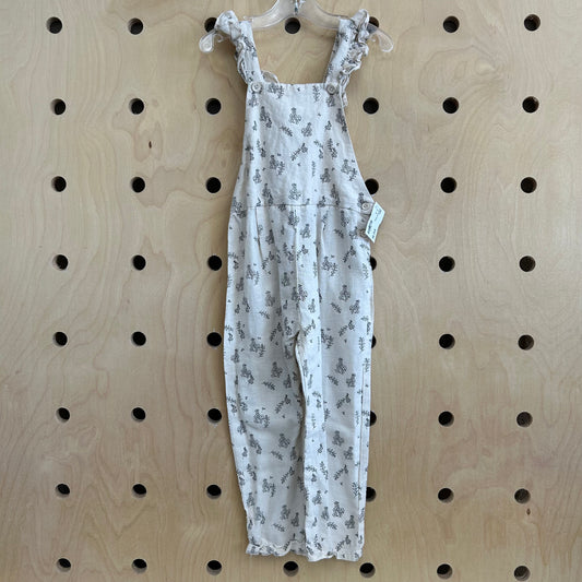Cream Sprigs Overalls