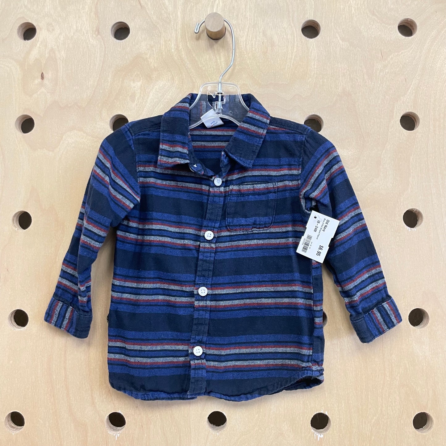 Blue & Red Striped Flannel