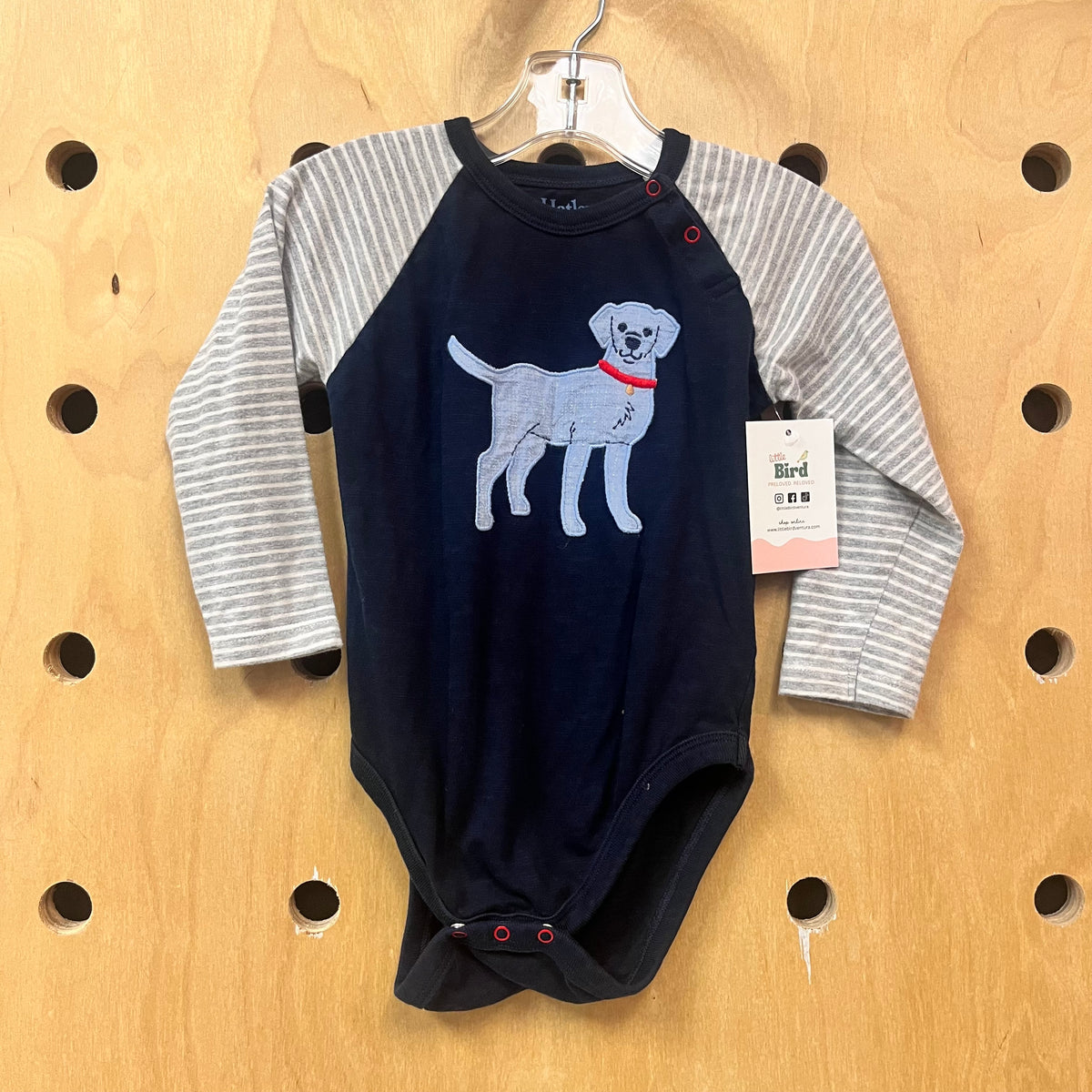 navy + Grey Dog Bodysuit