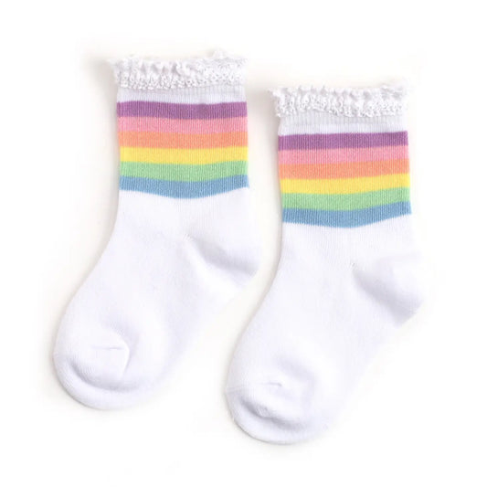 Pastel Rainbows Midi Socks