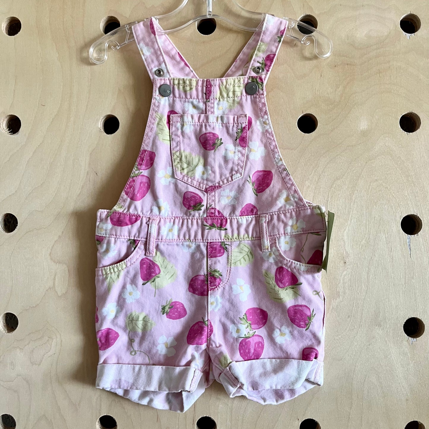 Pink Strawberry Overalls