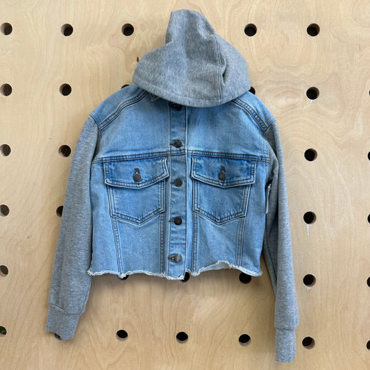 Denim + French Terry Hoodie Jacket