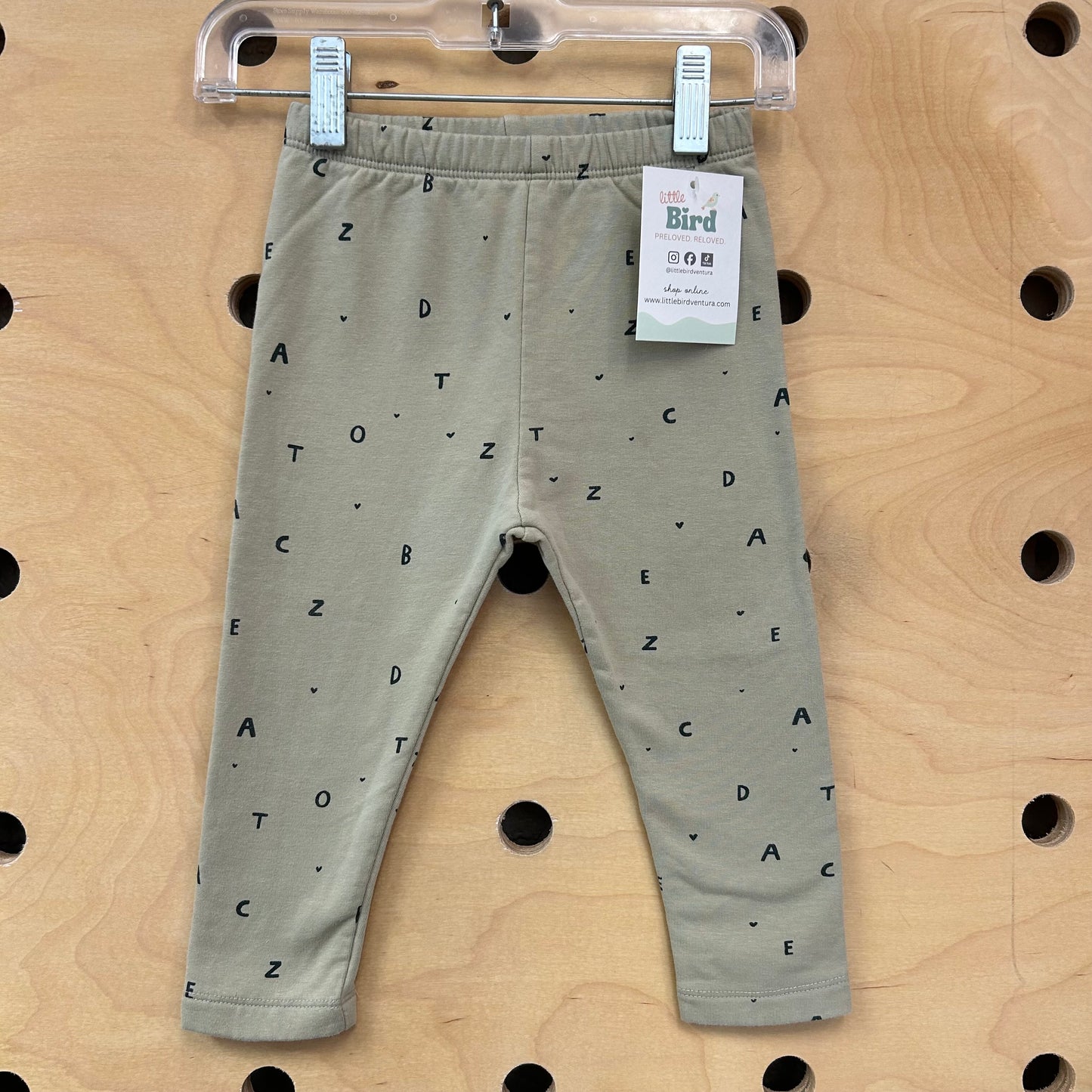 Green Alphabet Fleece Leggings
