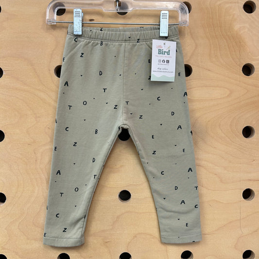 Green Alphabet Fleece Leggings