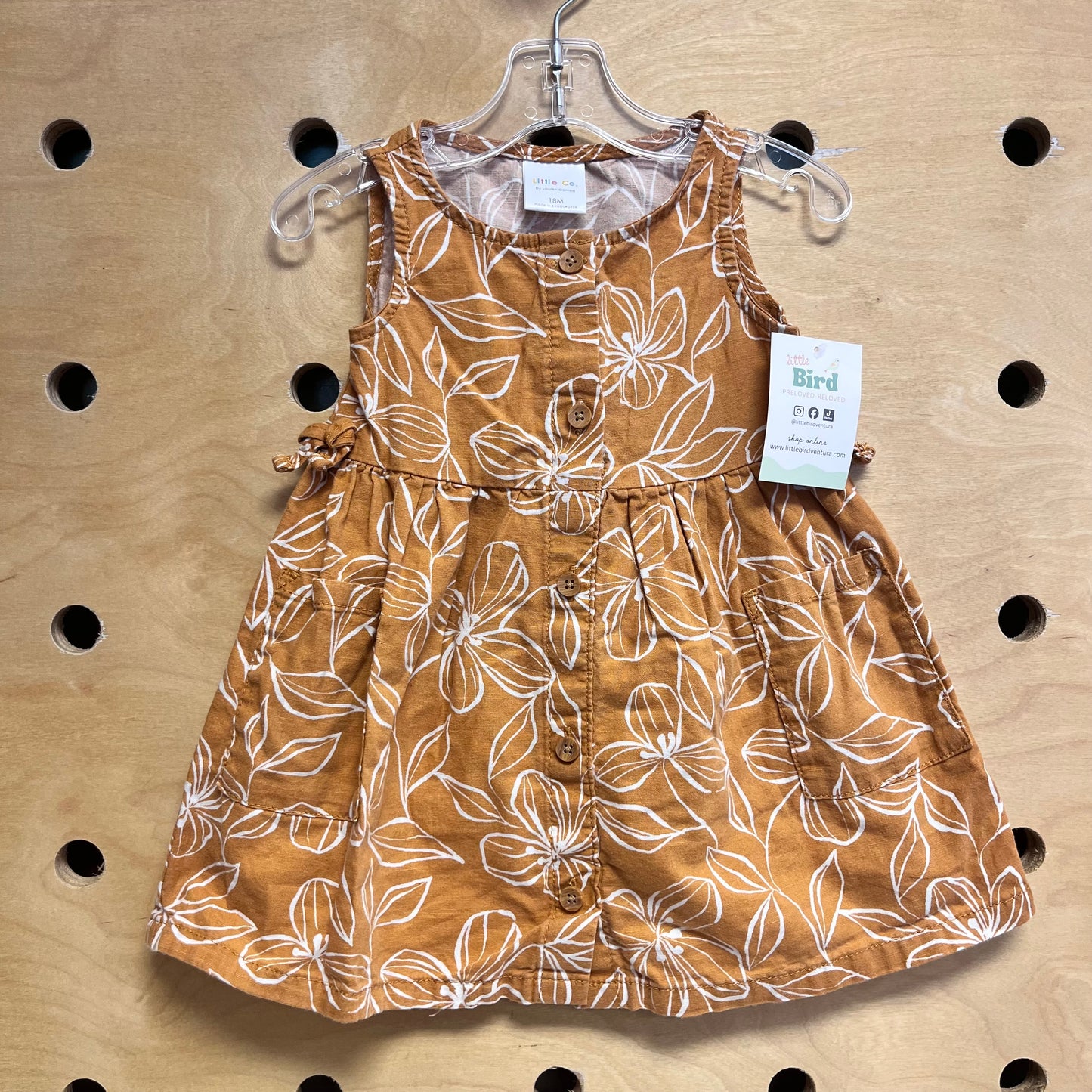Brown/White Floral Dress
