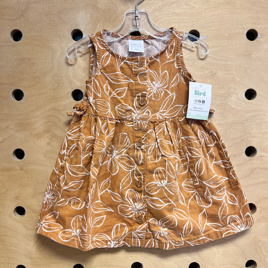 Brown/White Floral Dress