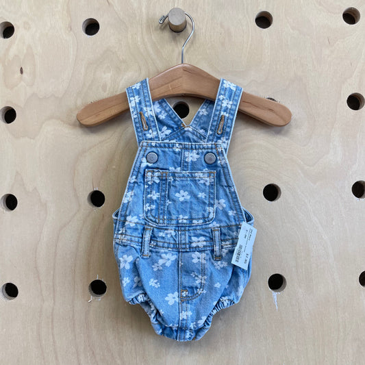 Bleached Floral Bubble Shortalls
