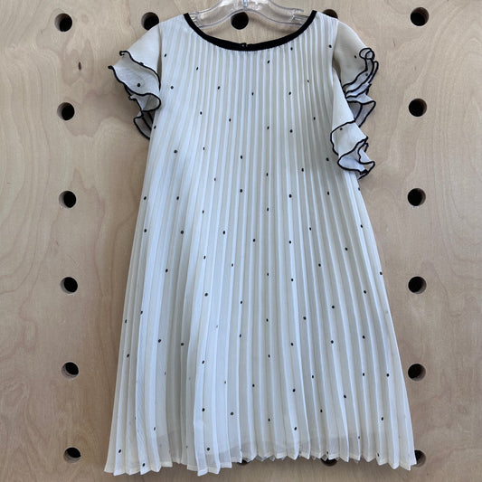 Cream & Black Polka Dot Chiffon Dress