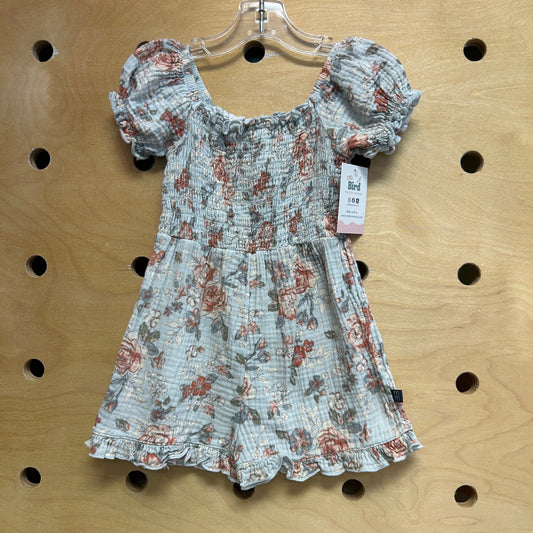 Blue Roses Smocked Gauze Romper