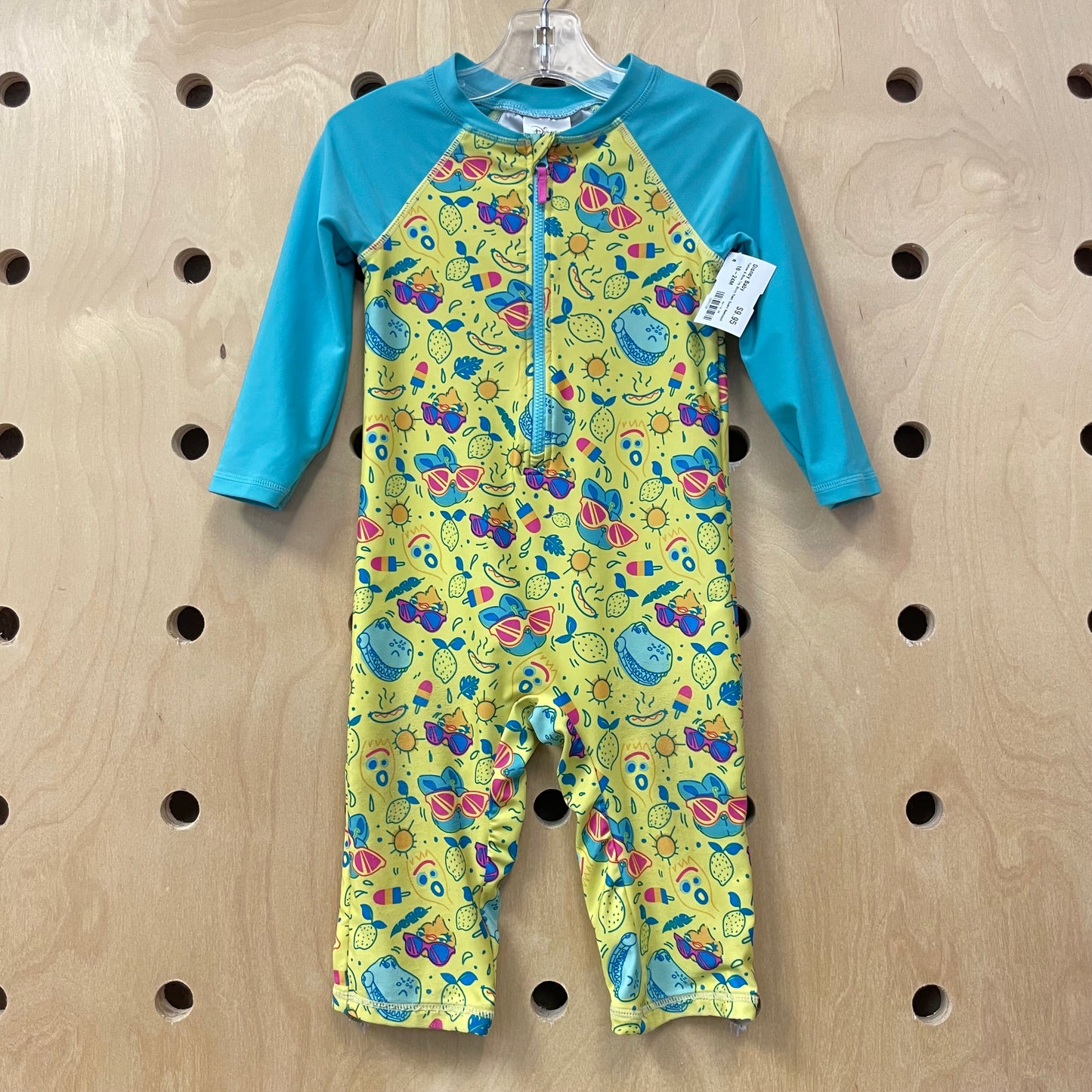 Yellow & Blue Toy Story Rash Guard Swimsuit