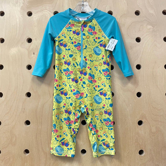 Yellow & Blue Toy Story Rash Guard Swimsuit