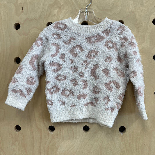 Cream & Pink Animal Print Sweater